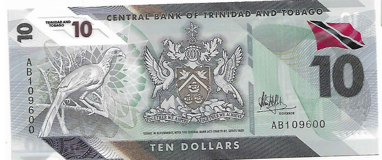 Trinidad And Tobago Dollars Unc Polymer Currency Note Kb Coins