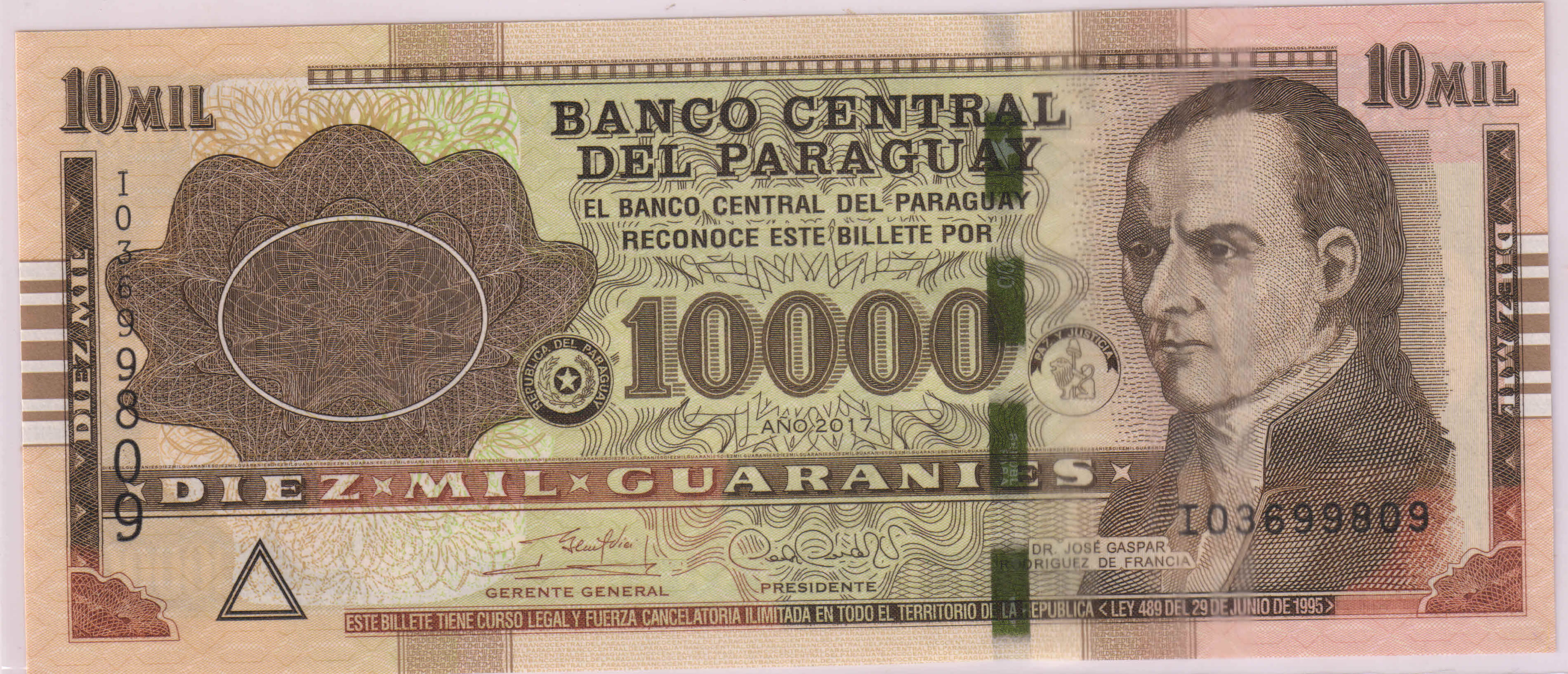 Paraguay - 10000 mil guaranies 2017 Unc currency note - KB Coins 