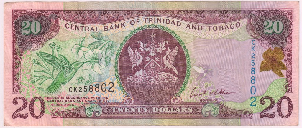 Trinidad 20 Dollars 2006 Used Currency Note KB Coins Currencies   1 309 1024x435 