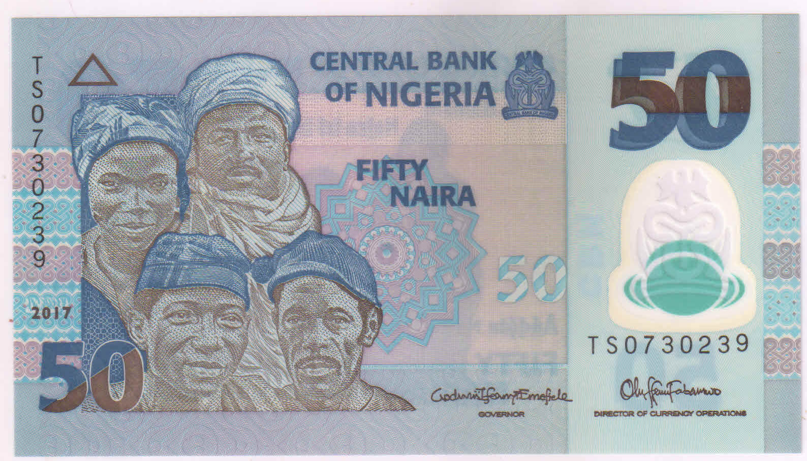 Nigeria - 50 naira 2017 Unc polymer currency note - KB Coins