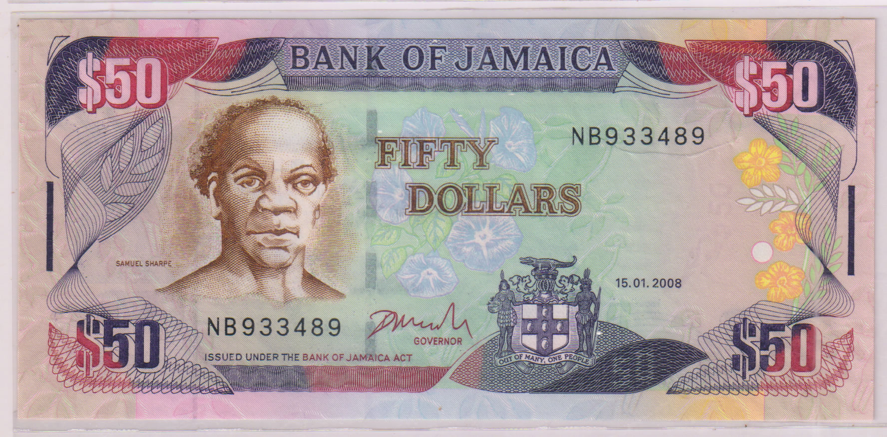 Jamaica - 50 dollars 2004 unc currency note - KB Coins & Currencies