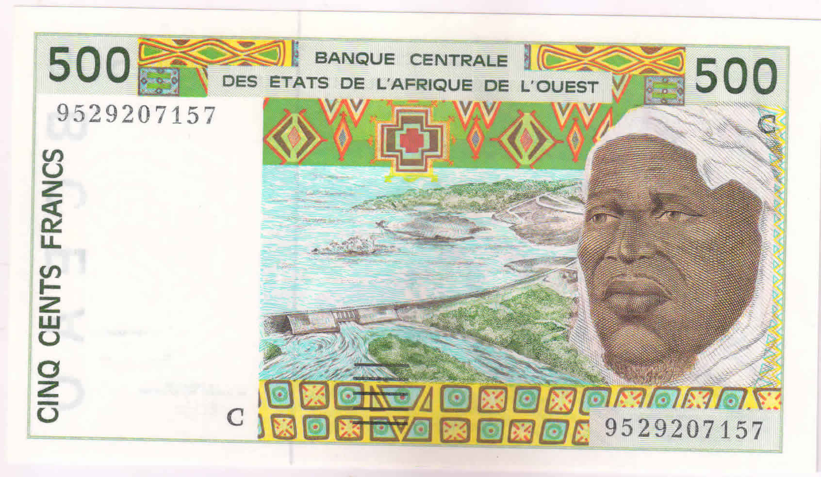 Burkina Faso West African States 500 Francs 2001 Unc Currency Note   1b 24 