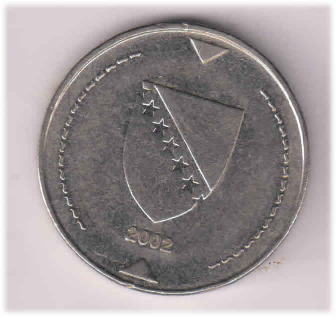 Bosnia Herzegovina 1 Konvertibilna Marka 2002 Vf Coin KB Coins   2aaaaaaaaaaaaaaaaa 1 