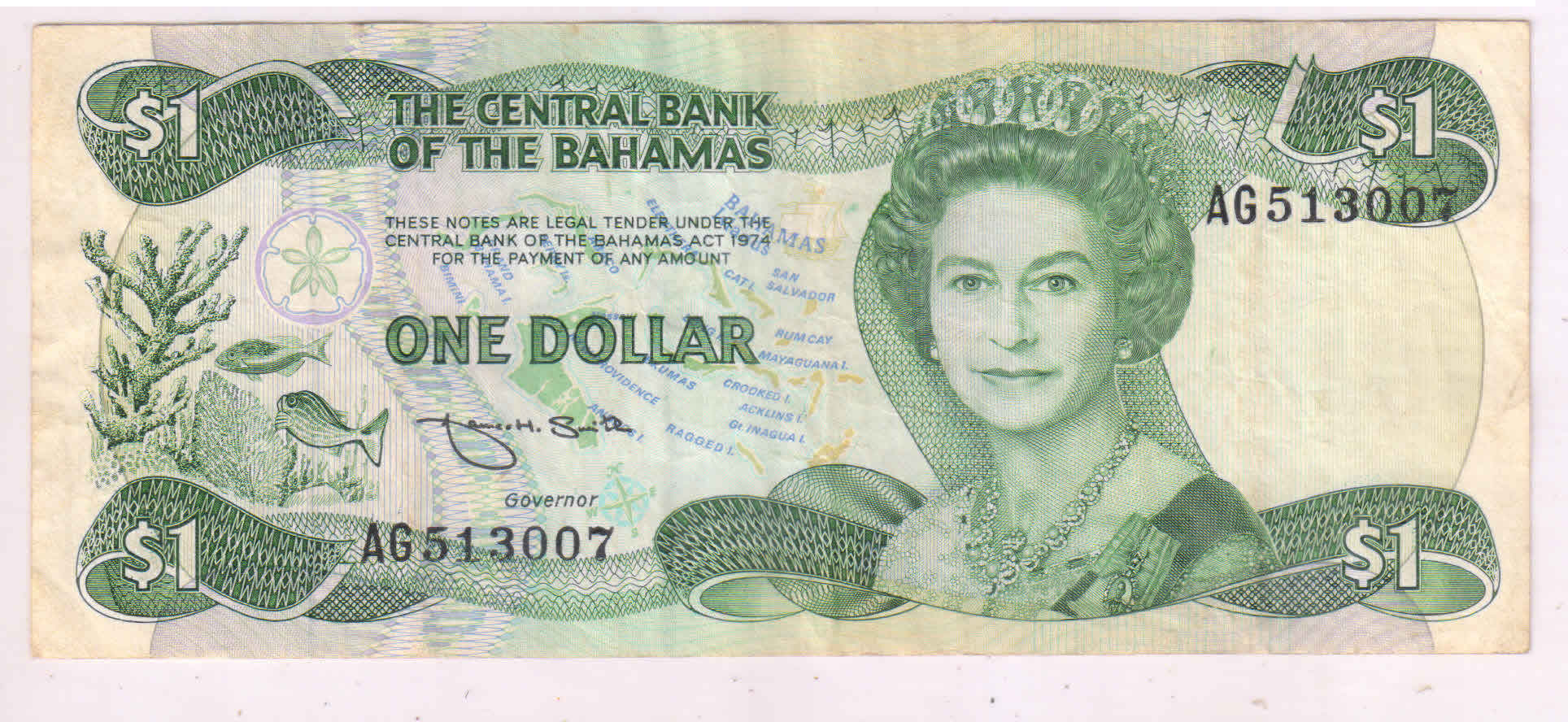 Bahamas 1 dollar 1984 vf currency note KB Coins & Currencies