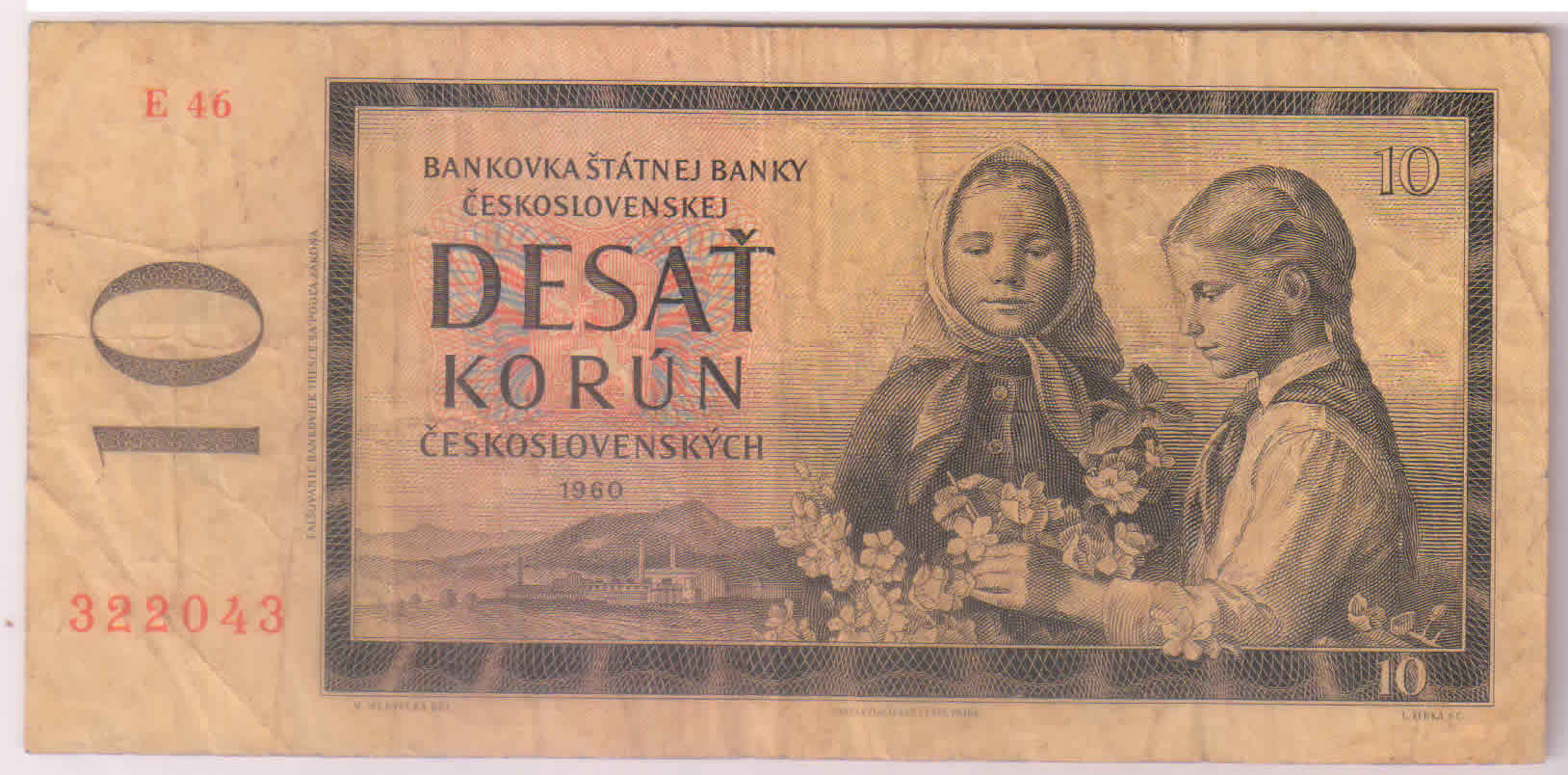 Czechoslovakia 10 korun 1960 currency note KB Coins & Currencies