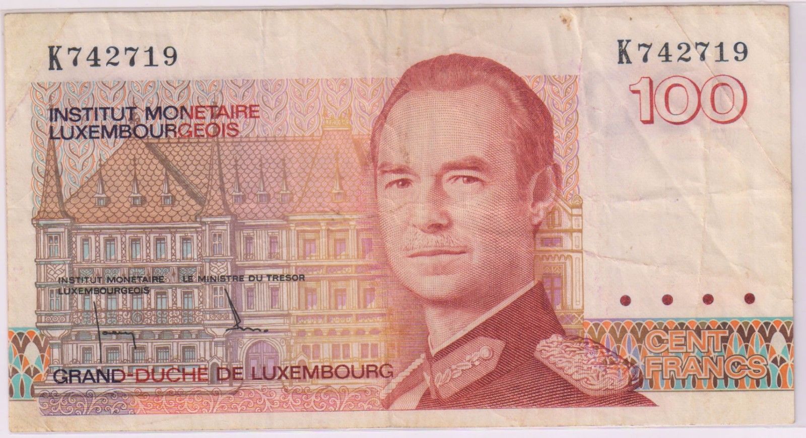 Luxembourg 100 Francs 1980 used currency note K72 KB Coins & Currencies