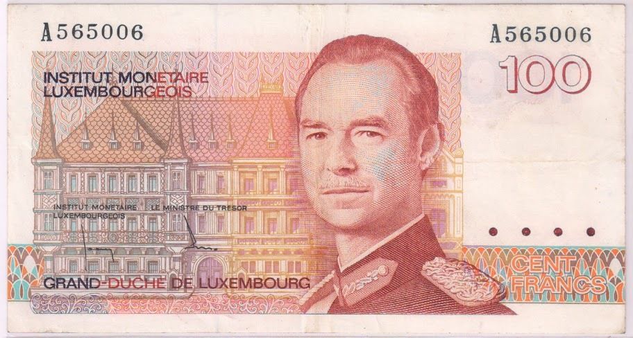 Luxembourg -100-Francs-1980-used-currency-note - KB Coins & Currencies