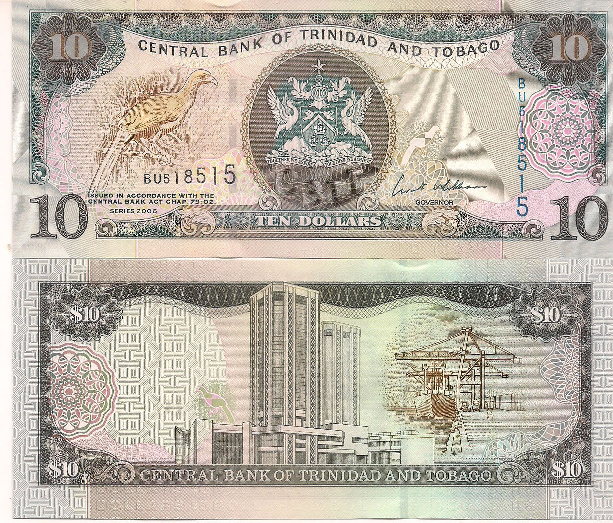 Trinidad And Tobago 10 Unc Currency Note KB Coins Currencies   S L1600 2506 