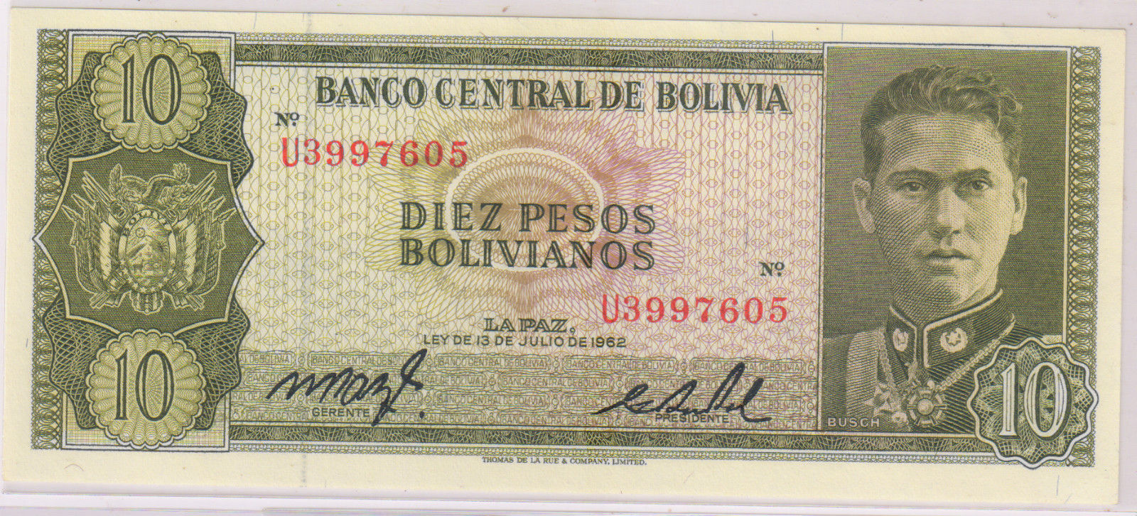 Bolivia - 10 bolivianos 1962 used currency note - KB Coins & Currencies