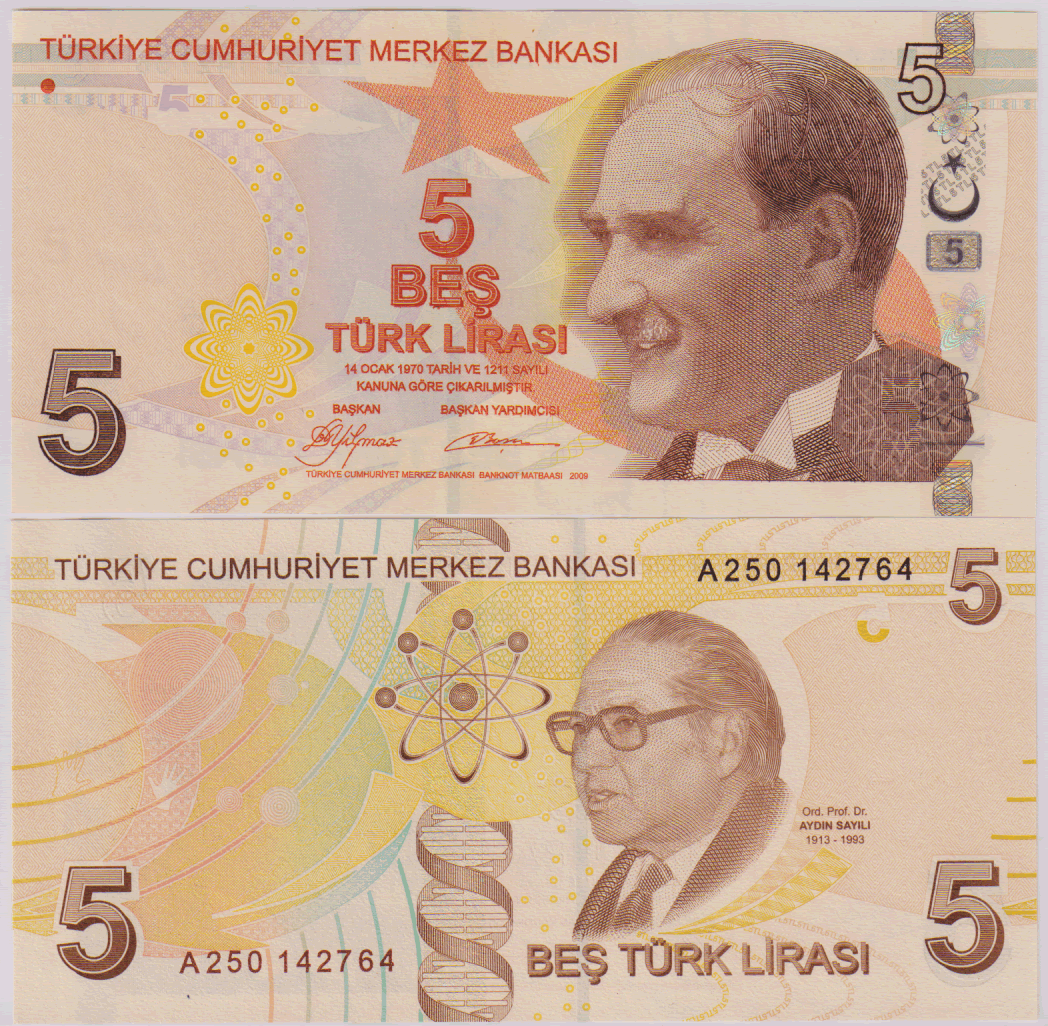 Turkey 5 Lirasi Unc currency note KB Coins & Currencies