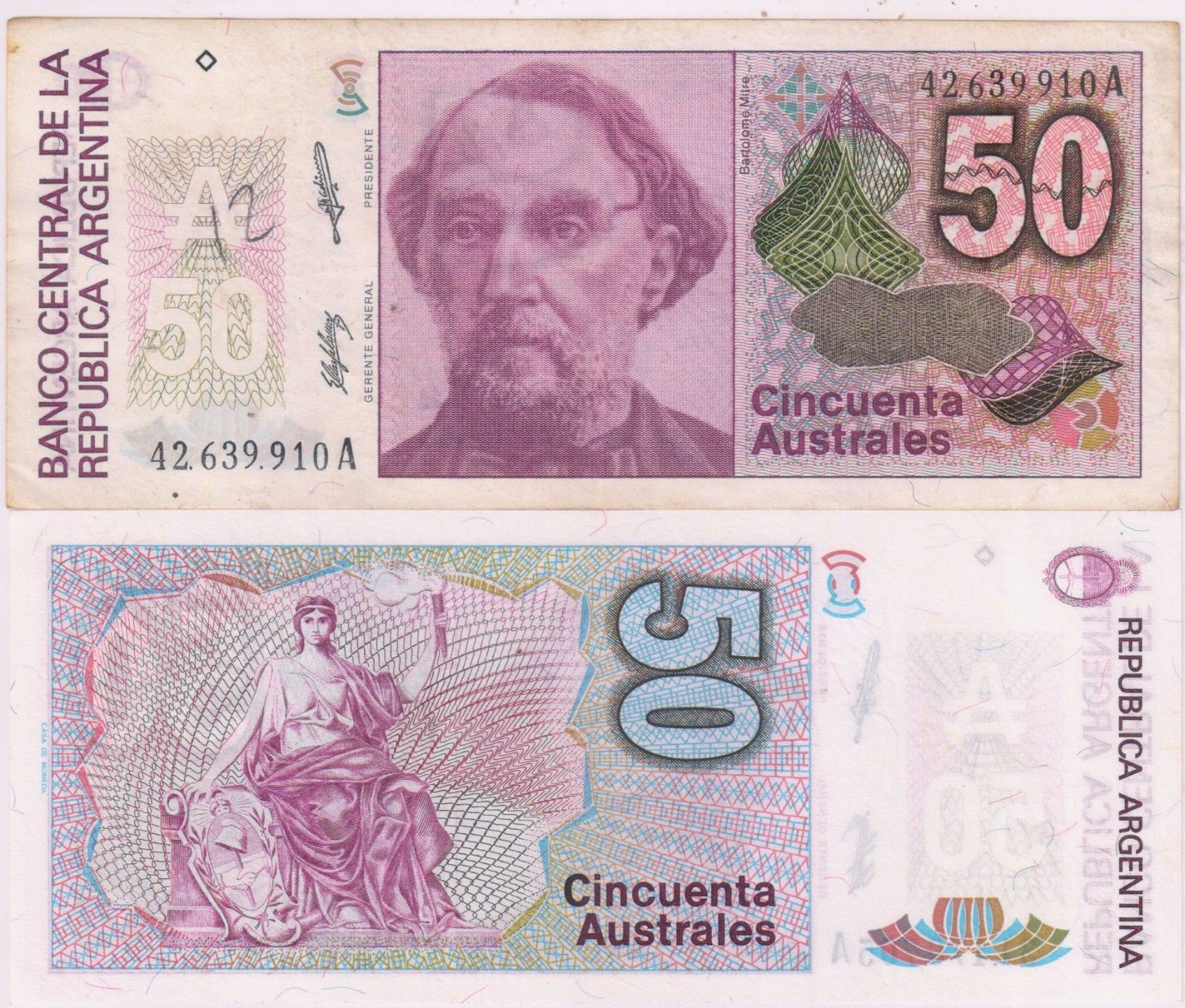 Argentina - 50 australes 1985 - 91 unc currency note - KB Coins ...