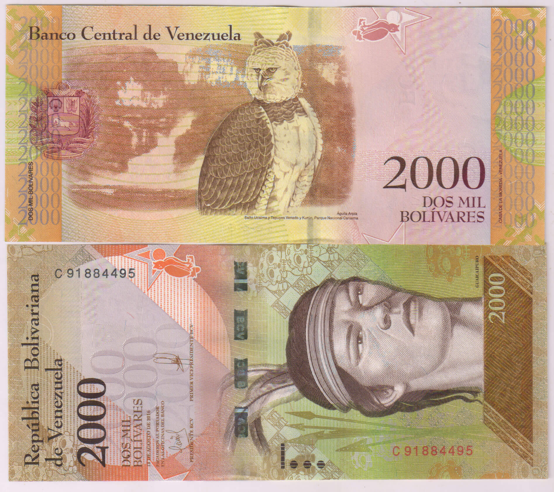 Venezuela – 2000 bolivares unc currency note - KB Coins & Currencies