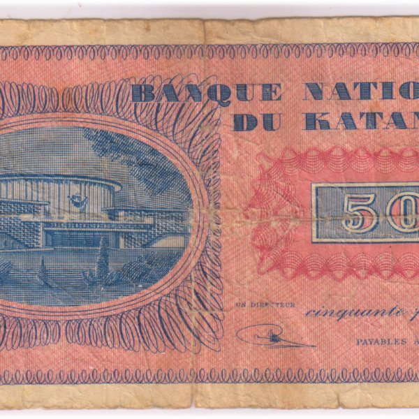 Katanga - 50 frs , 1960 ,scarce currency note - KB Coins & Currencies