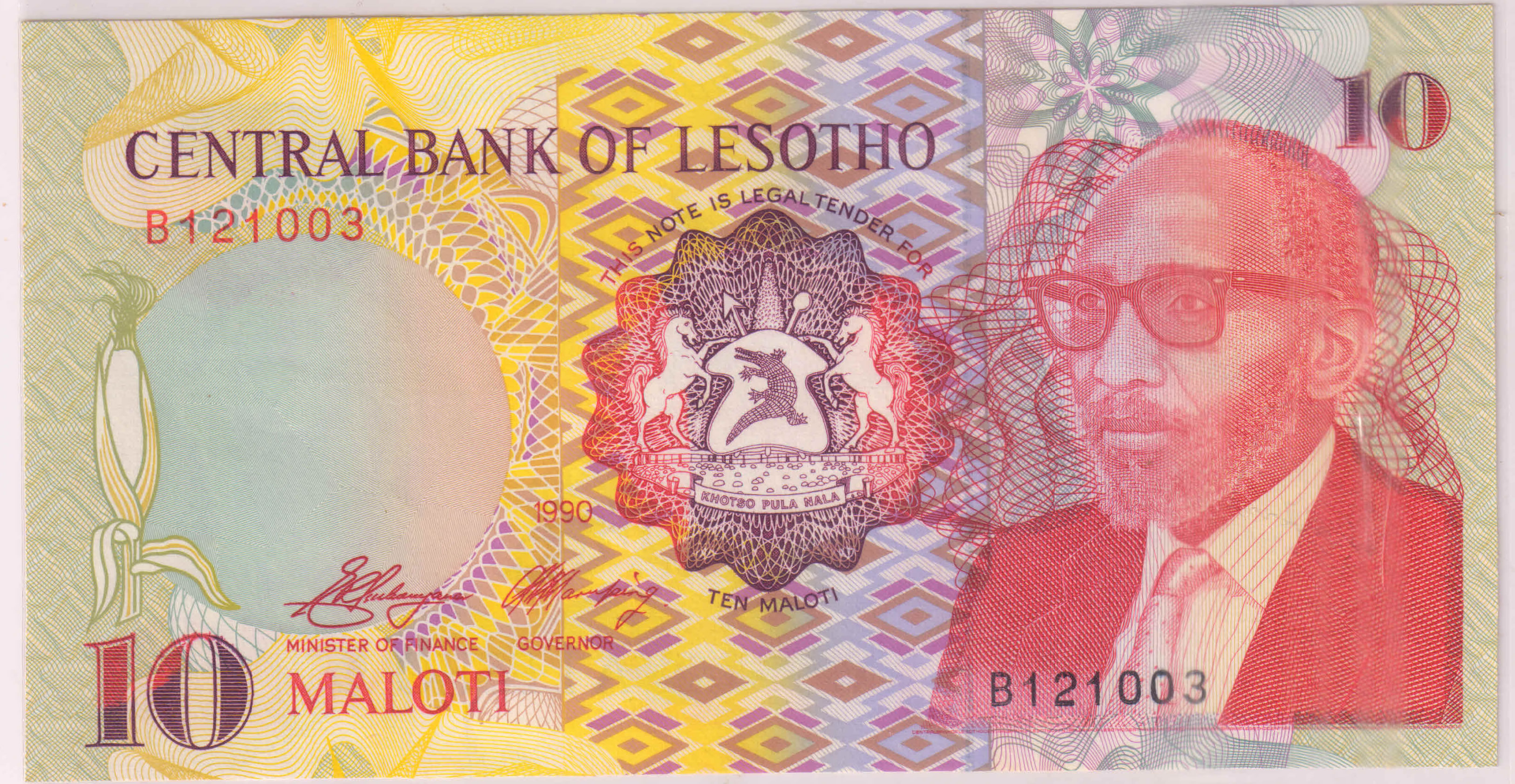 Lesotho : 10 Maloti 1990 unc currency note - KB Coins & Currencies