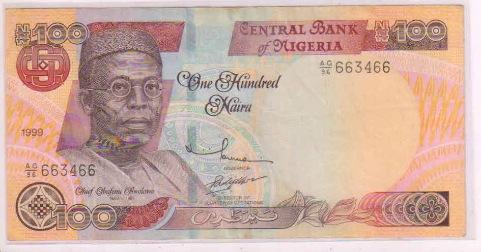 Nigeria – 100 naira 1999 Vf + currency note - KB Coins & Currencies