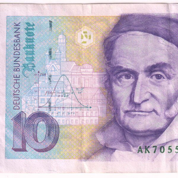 Germany, Federal Republic of 10 Deutsche Mark 1989 used currency note ...