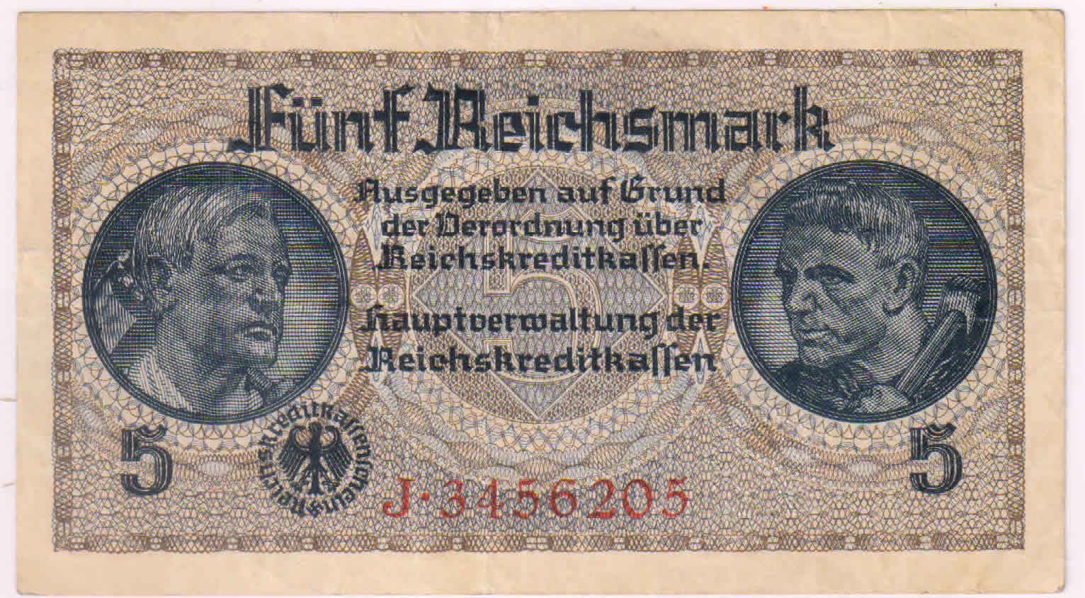 Germany occupied territories – 5 reichsmark 1940 – 45 currency note ...