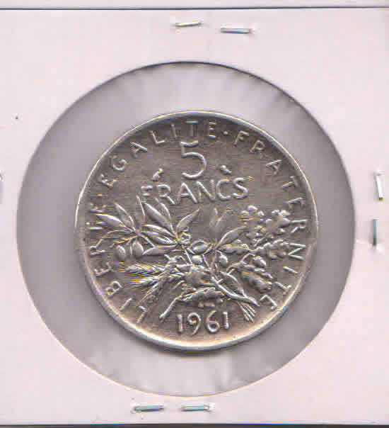France 5 francs 1960 2 , silver coin KB Coins & Currencies France 5 francs 1960 2 , silver coin KB Coins & Currencies