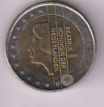 netherlands 2 euro coin 2001 value