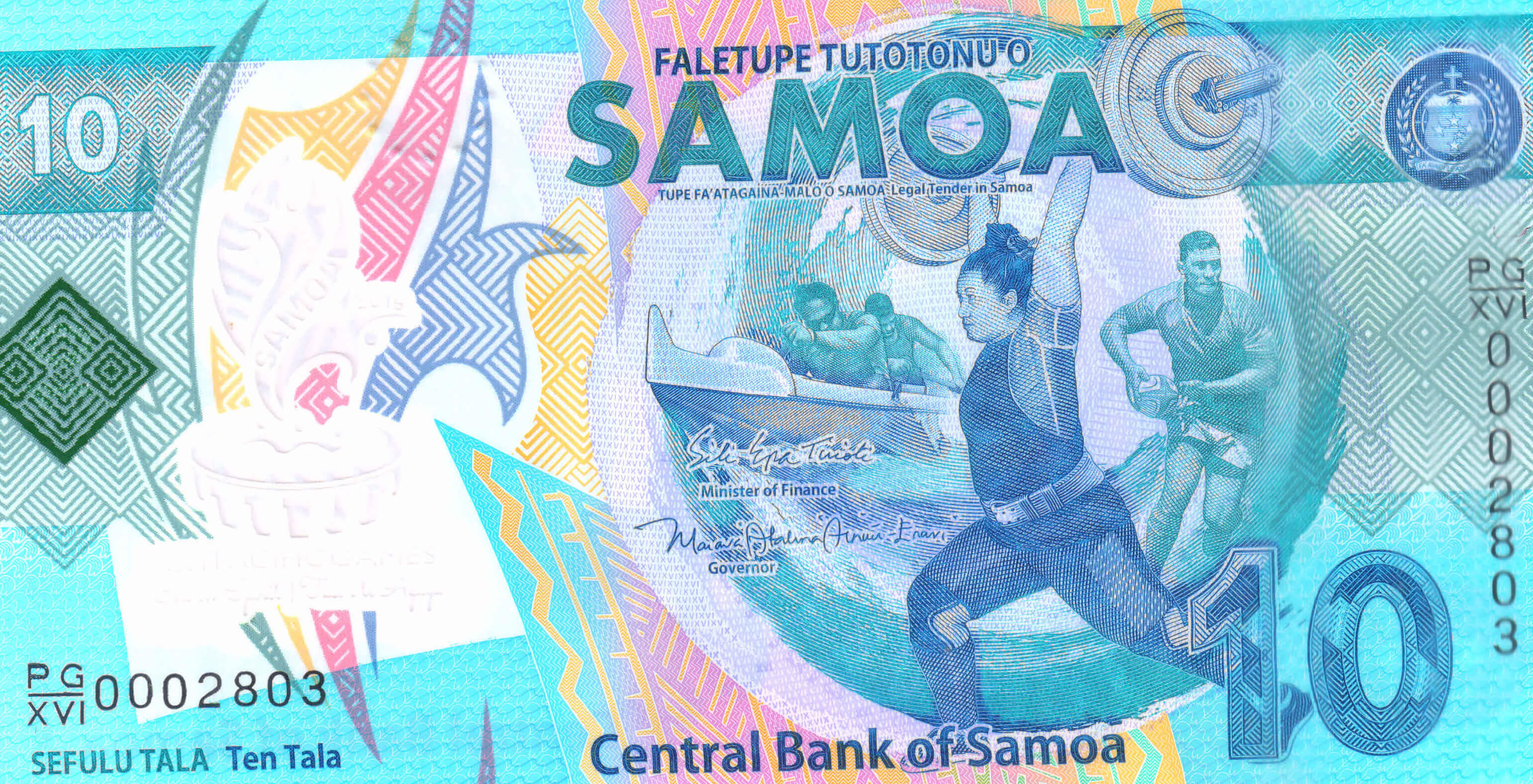 Samoa - 10 tala commemorative 2019 unc currency note - KB Coins