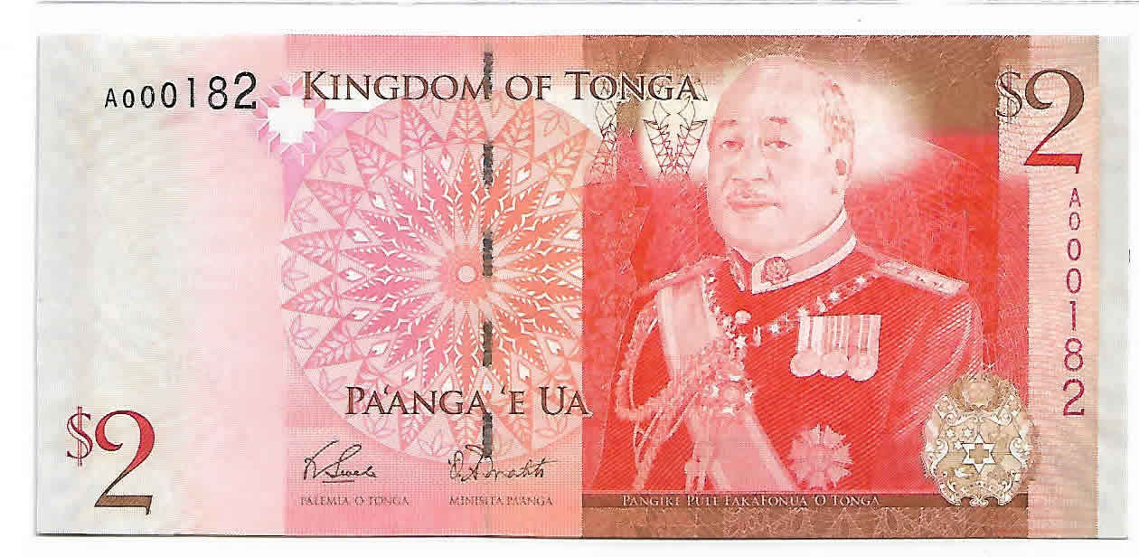 Tonga 2 paanga unc currency note KB Coins & Currencies