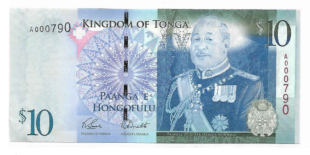 Tonga 10 paanga unc currency note KB Coins & Currencies