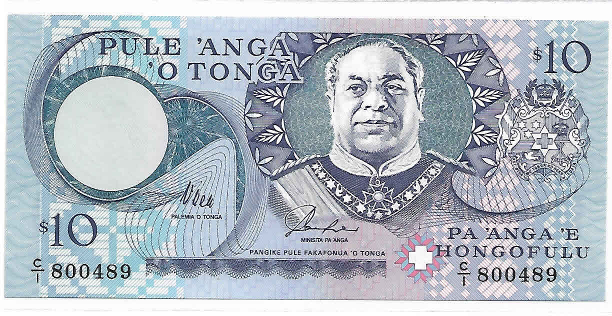 Tonga 10 paanga unc currency note KB Coins & Currencies