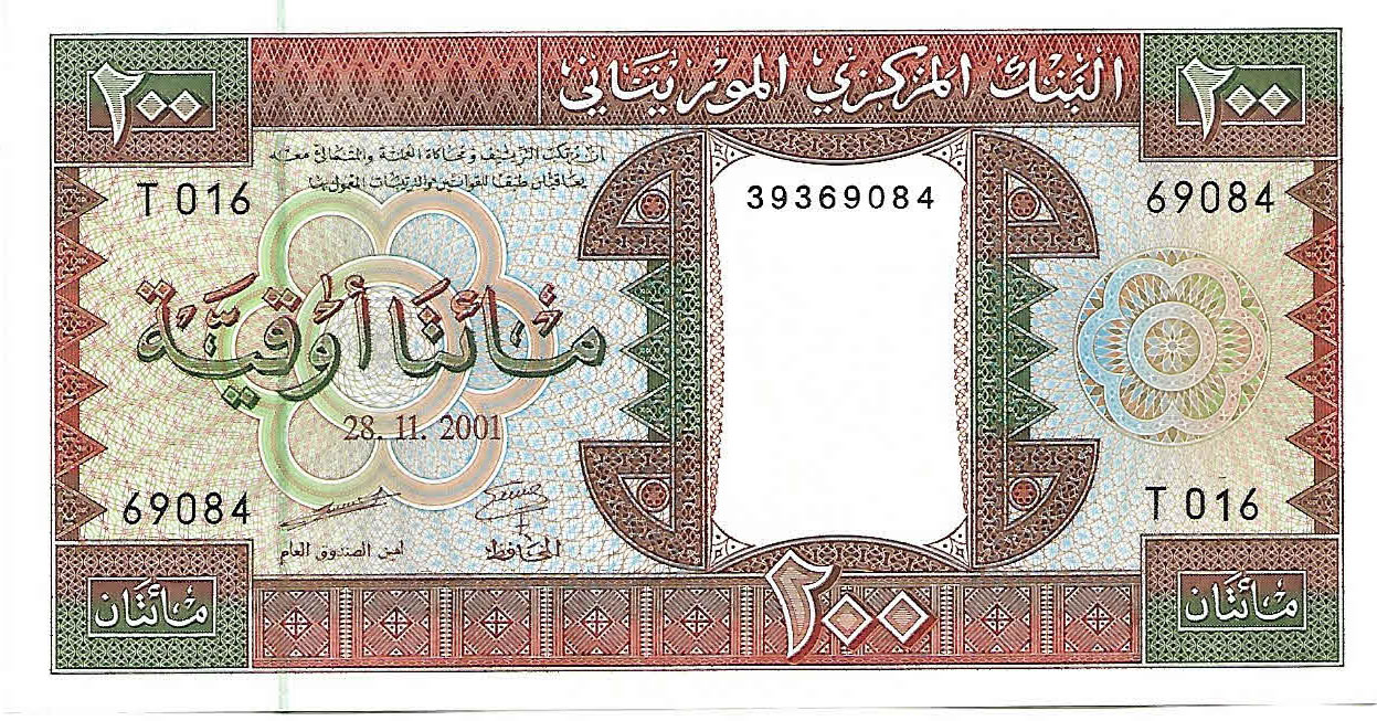 Mauritania 200 Ouguiya 2001 Unc Currency Note KB Coins Currencies   1aaaa 58 