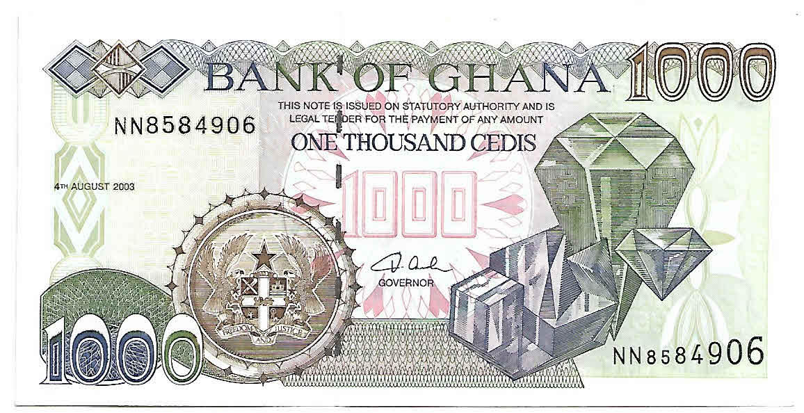 Ghana 1000 Cedis Unc Currency Note KB Coins Currencies ghana-1000-cedis-unc-currency-note-kb-coins-currencies