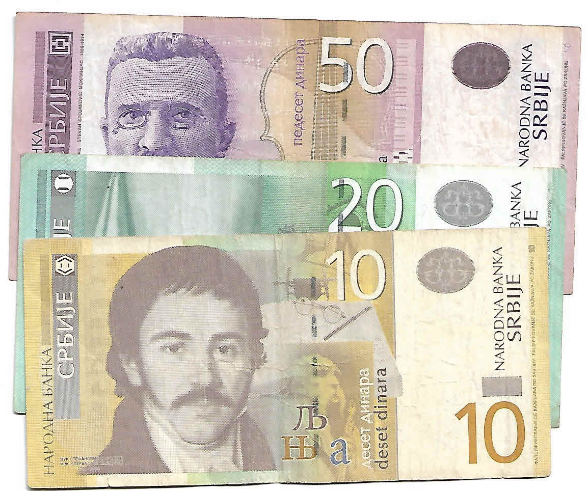 Serbia - set of 3 used notes - KB Coins & Currencies