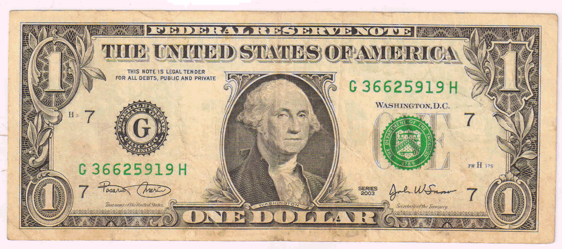 Usa 1 Dollar G Illinois Used Currency Note - Kb Coins & Currencies