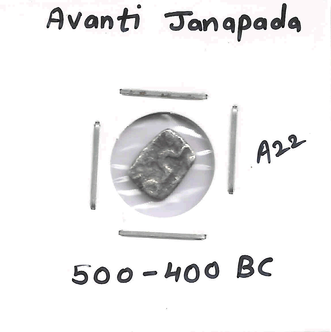 Avanti Janapada – silver 500 -400 Bc coin A22 - KB Coins & Currencies