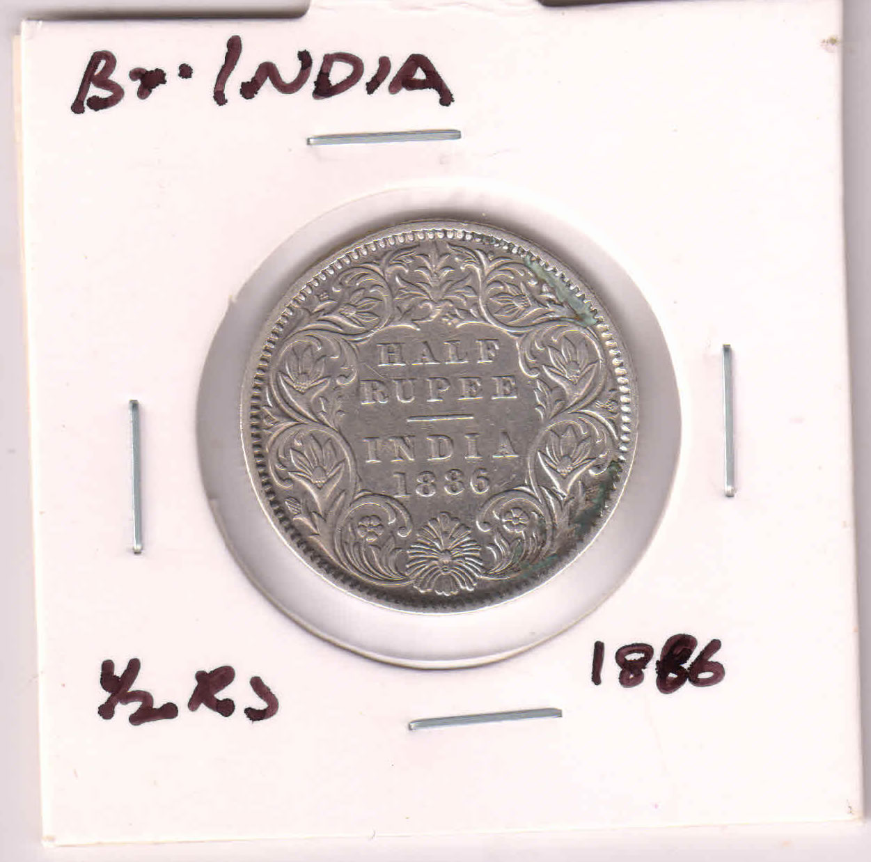 Br. India 1/2 rupee 1887 scarce coin - KB Coins & Currencies