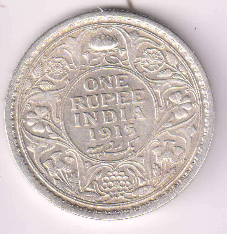 India British – Rupee 1915 C Scarce Year Silver Coin B2 - KB Coins ...