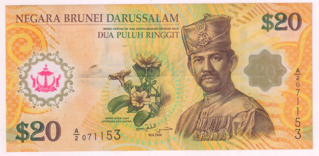 Brunei - 20 Ringgit 40 Years of Currency Interchangeability, 2007 vf ...