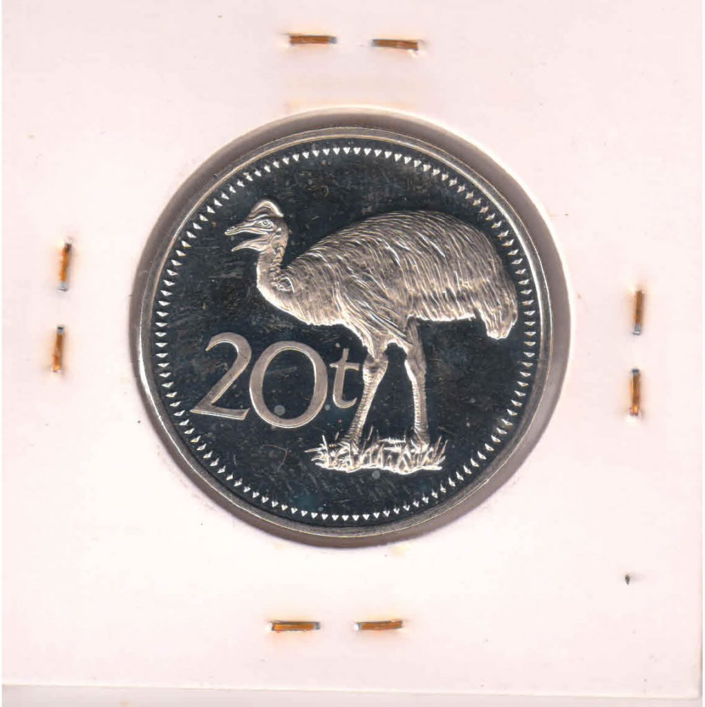 Papua New Guinea 20t 1975 proof coin KB Coins & Currencies