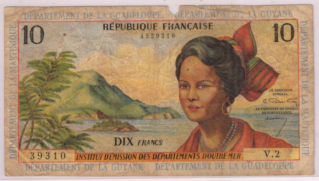 French Antilles Guadeloupe , Guyana, Martinique _ 10 frs 1963