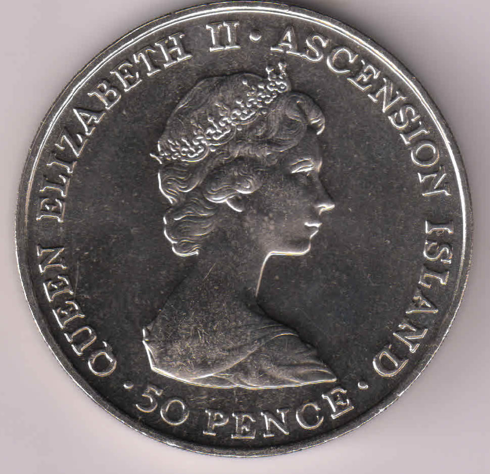 Ascension Island 50 pence 1984 unc coin - KB Coins & Currencies