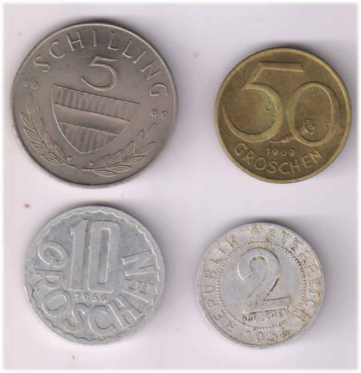 Silver 5 euro coins. The 5 euro coin series from Austria