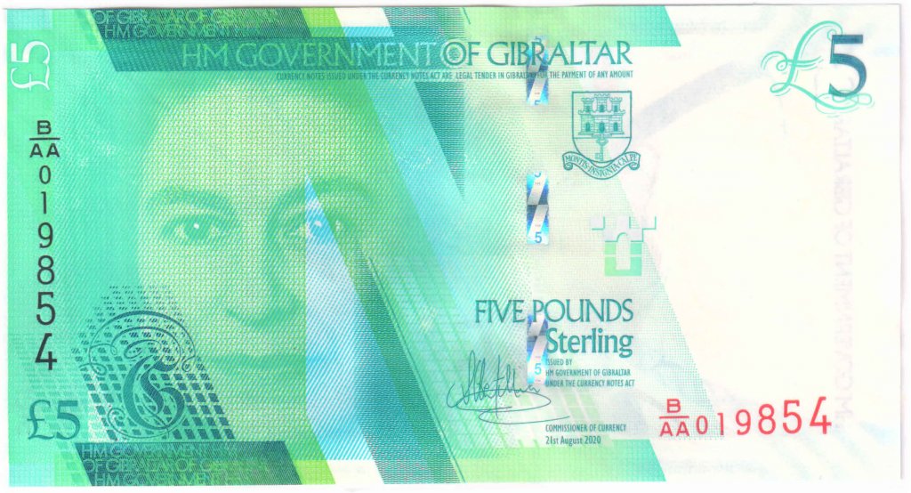 Gibraltar 5 Pounds 2020 Unc Currency Note KB Coins Currencies   4aa 1 1024x554 