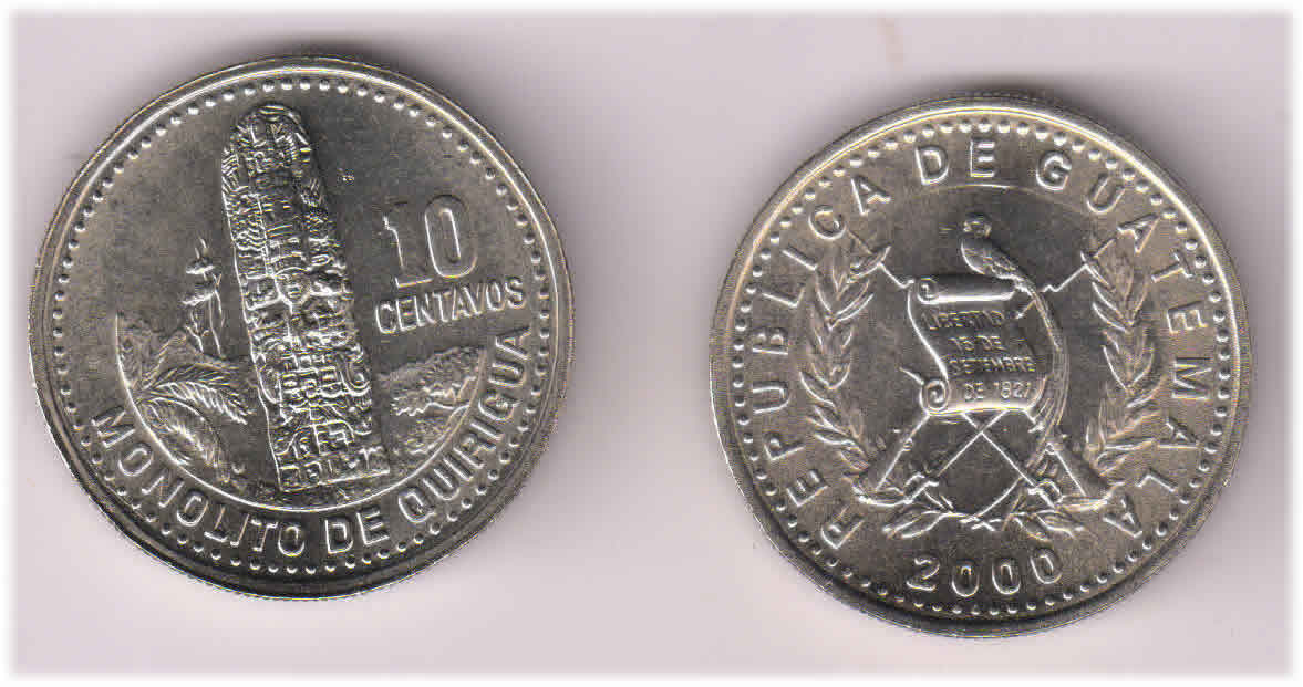 Guatemala : 10 Centamos 2000 Unc Coin - Kb Coins & Currencies