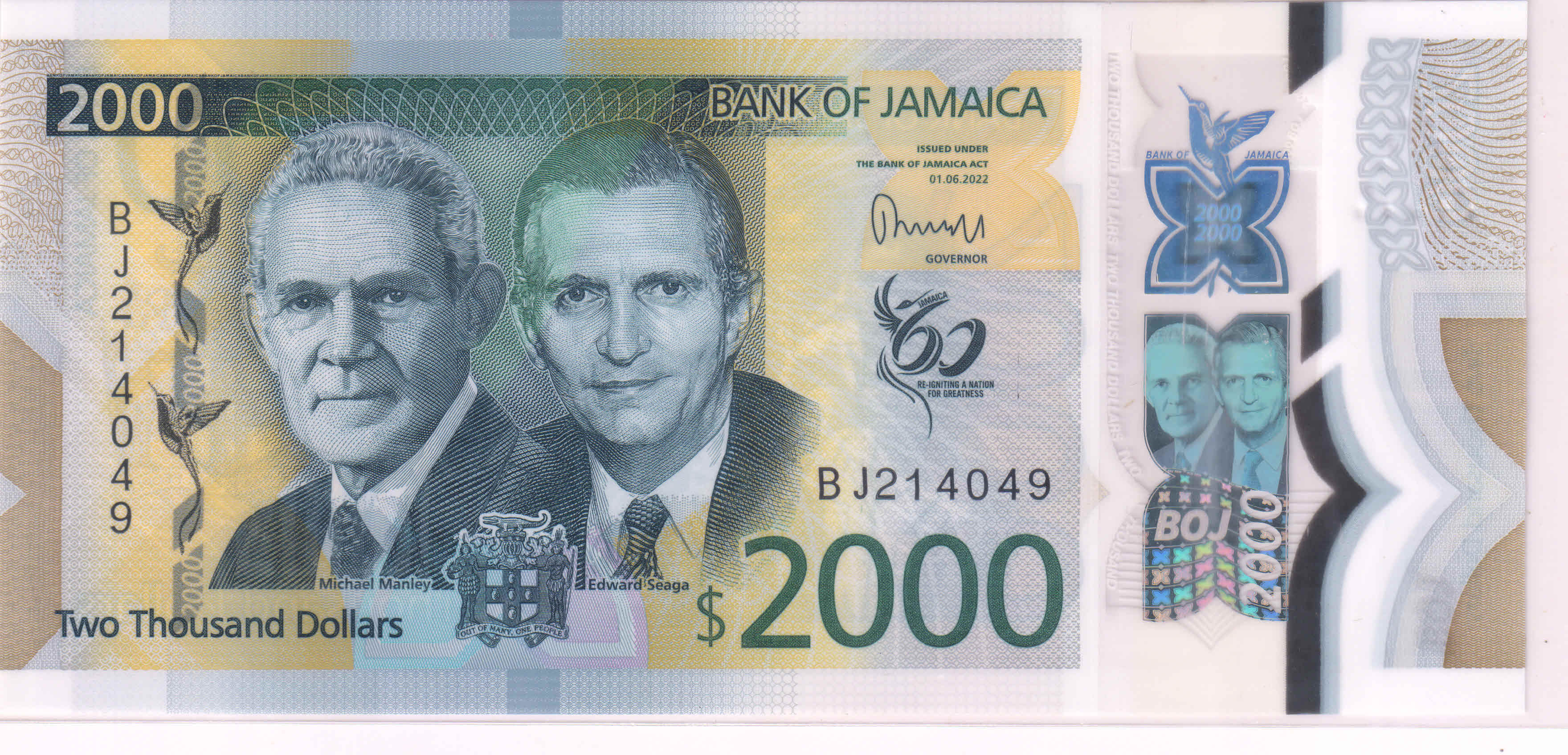 Jamaika / Jamaica 100 Dollars 2022 UNC P.97 Polymer kaufen bei