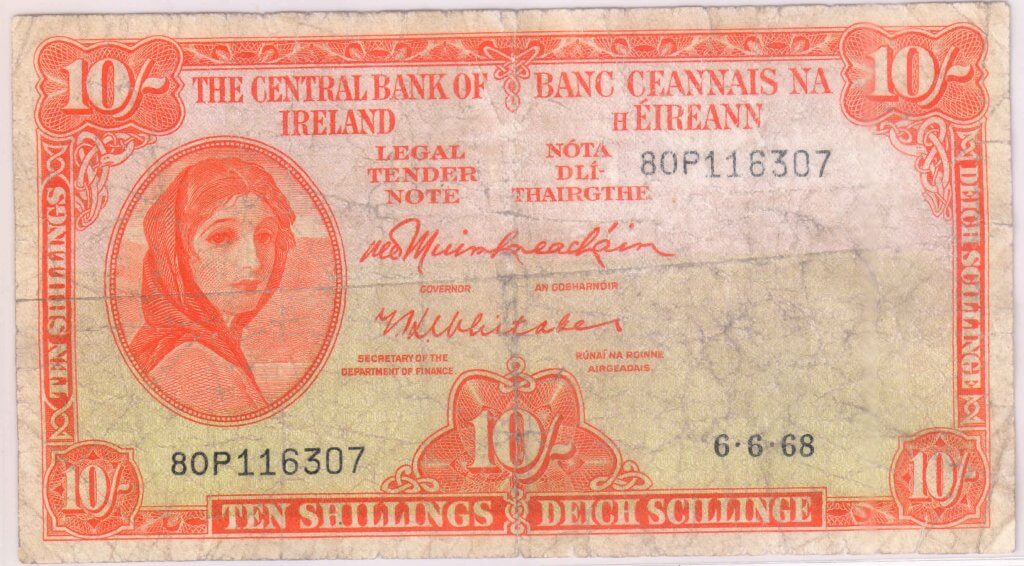 Ireland - 10 shillings 1968 scarce currency note - KB Coins & Currencies