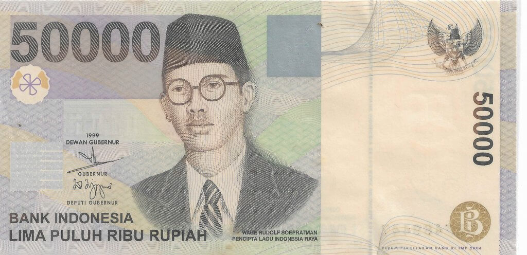 Indonesia – 50000 rupiah 1999 vf + currency note - KB Coins & Currencies